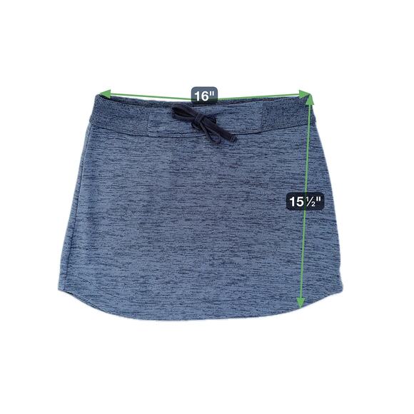 Athleta Downplay Skirt Cozy Knit Athleisure Everyday Casual Navy Heather M - Picture 6 of 6